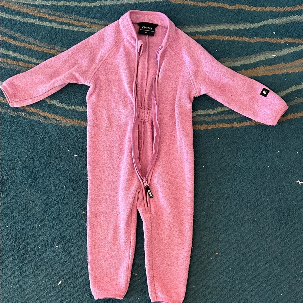 Reima Tahti Toddler Fleece Jumpsuit Mauve Pink